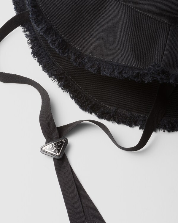 宽帽檐粗斜纹布渔夫帽 - 黑色 宽帽檐粗斜纹布渔夫帽 - 黑色