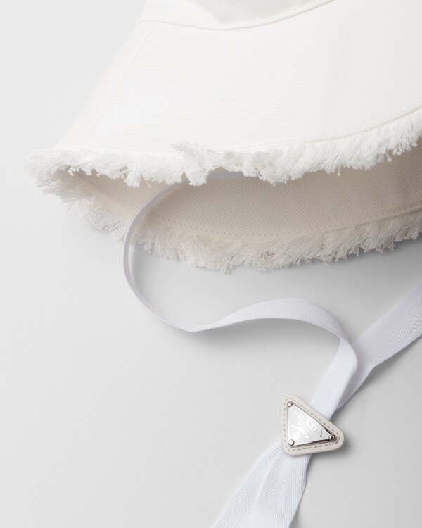 宽帽檐粗斜纹布渔夫帽 - 白色 宽帽檐粗斜纹布渔夫帽 - 白色