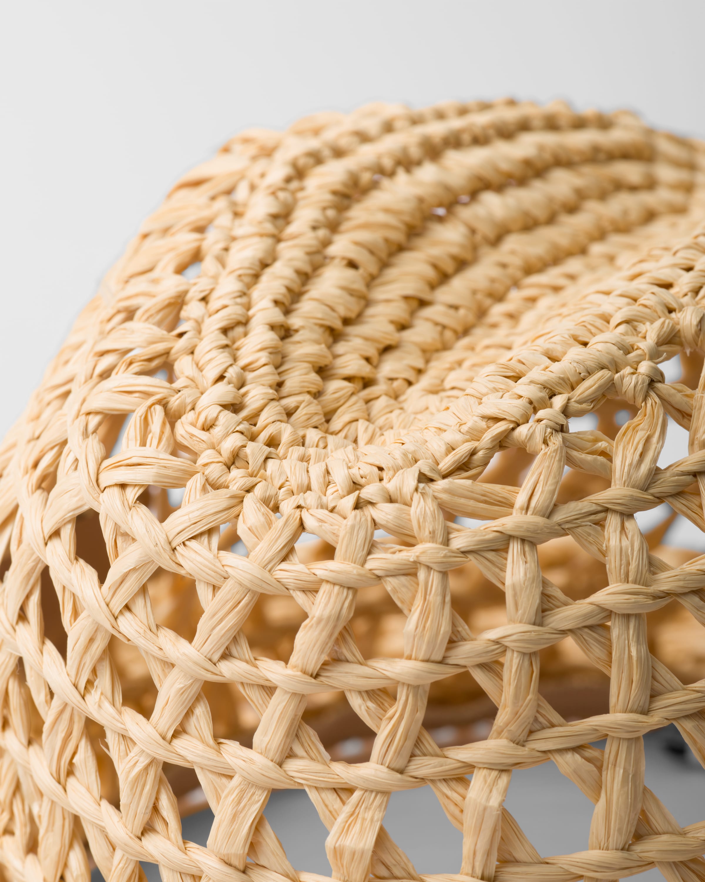 Prada Womens Neutral Triangle-plaque Raffia-effect Woven Fedora Hat In Natur