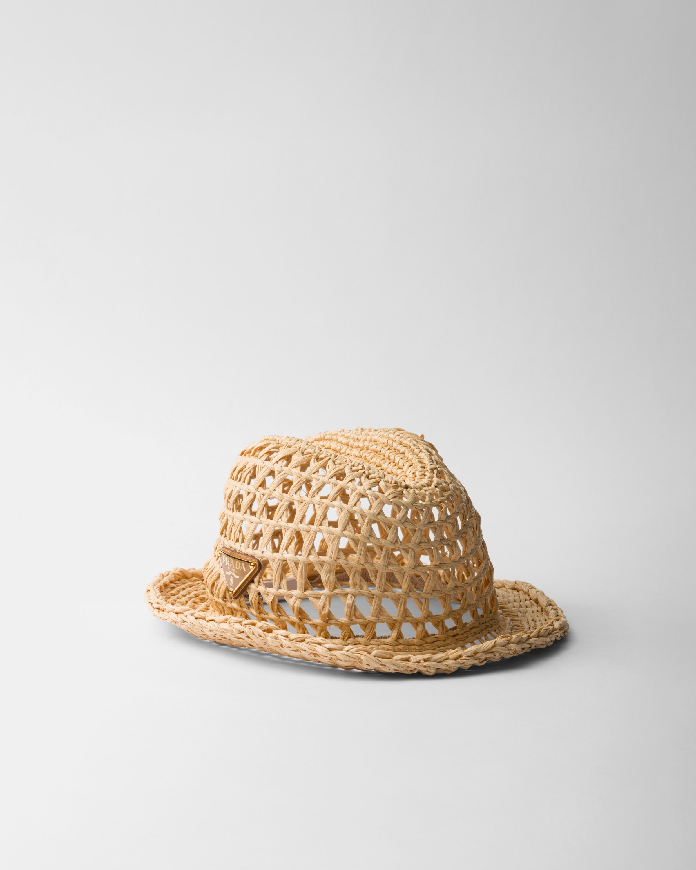 Prada Crochet Fedora In Natur
