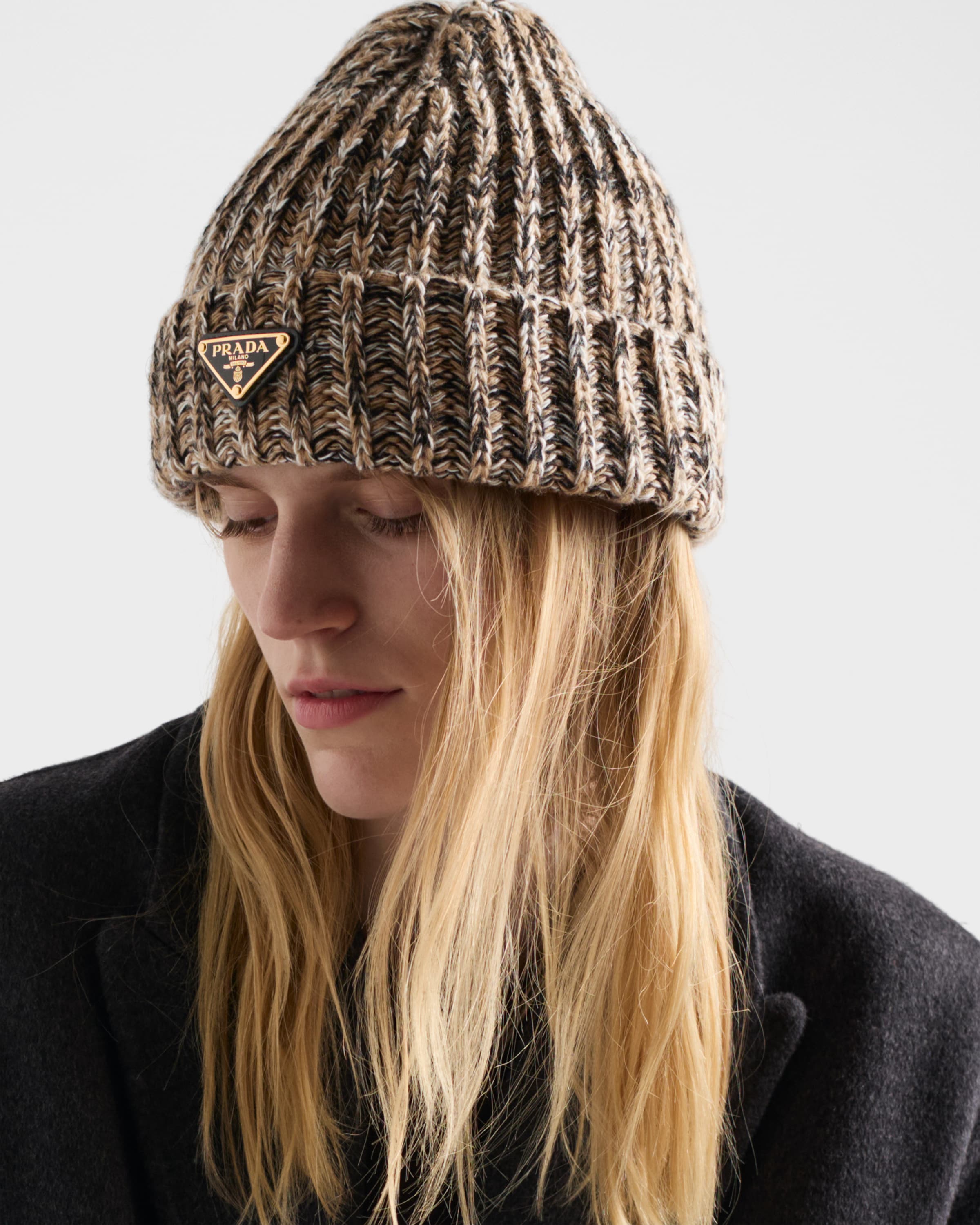 Mélange knit beanie