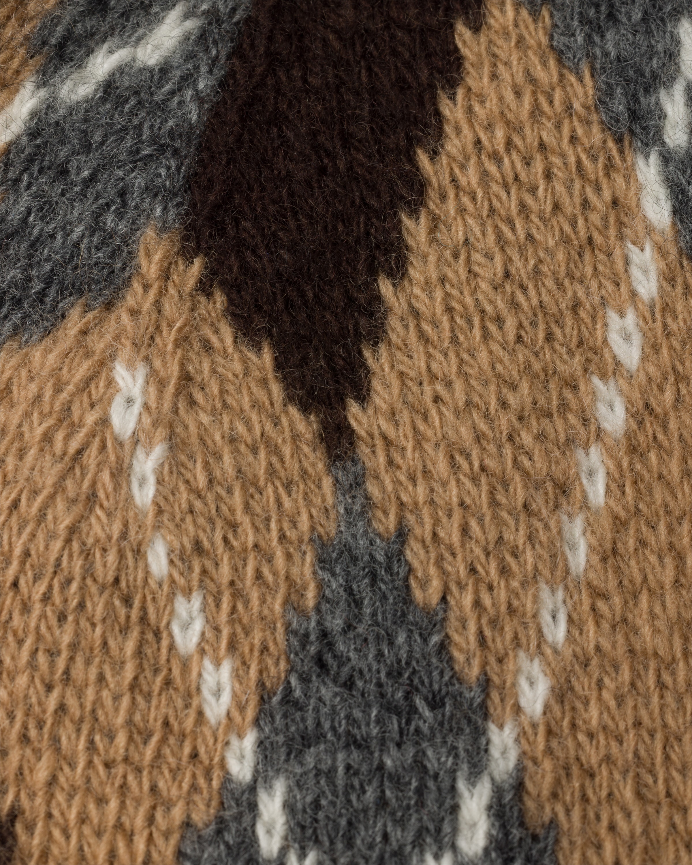 Prada Argyle Knit Beanie In Brown