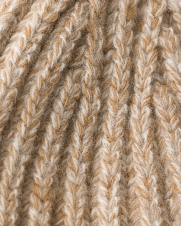 Mouliné cashmere and wool beanie - Desert/Camel Mouliné cashmere and wool beanie - Desert/Camel