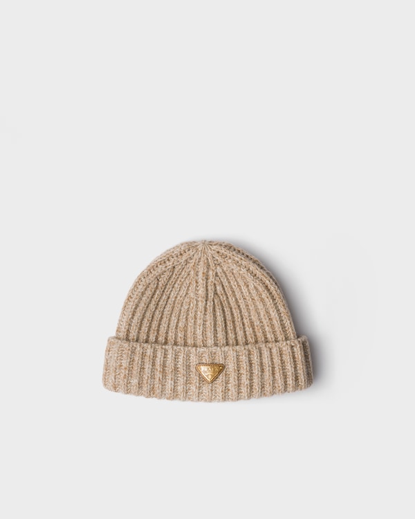 Mouliné cashmere and wool beanie - Desert/Camel Mouliné cashmere and wool beanie - Desert/Camel