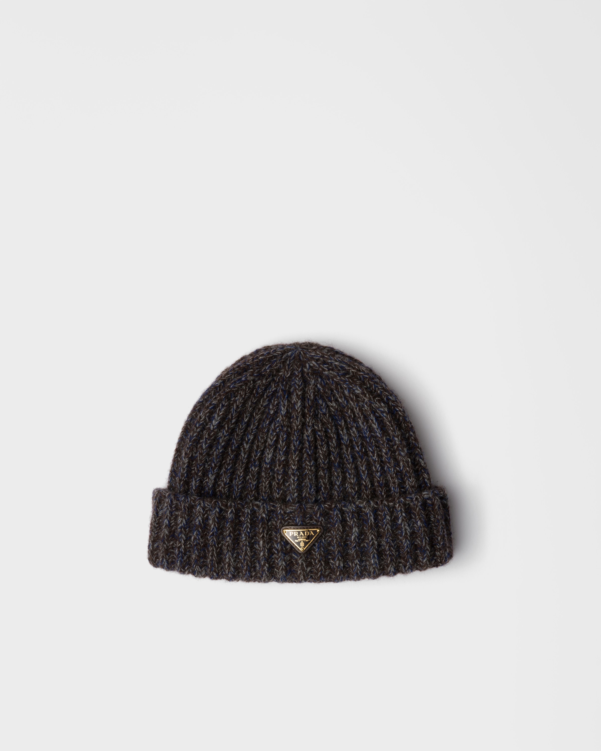 Blue/brown 杢糸カシミアXウール ビーニー | PRADA - 日本