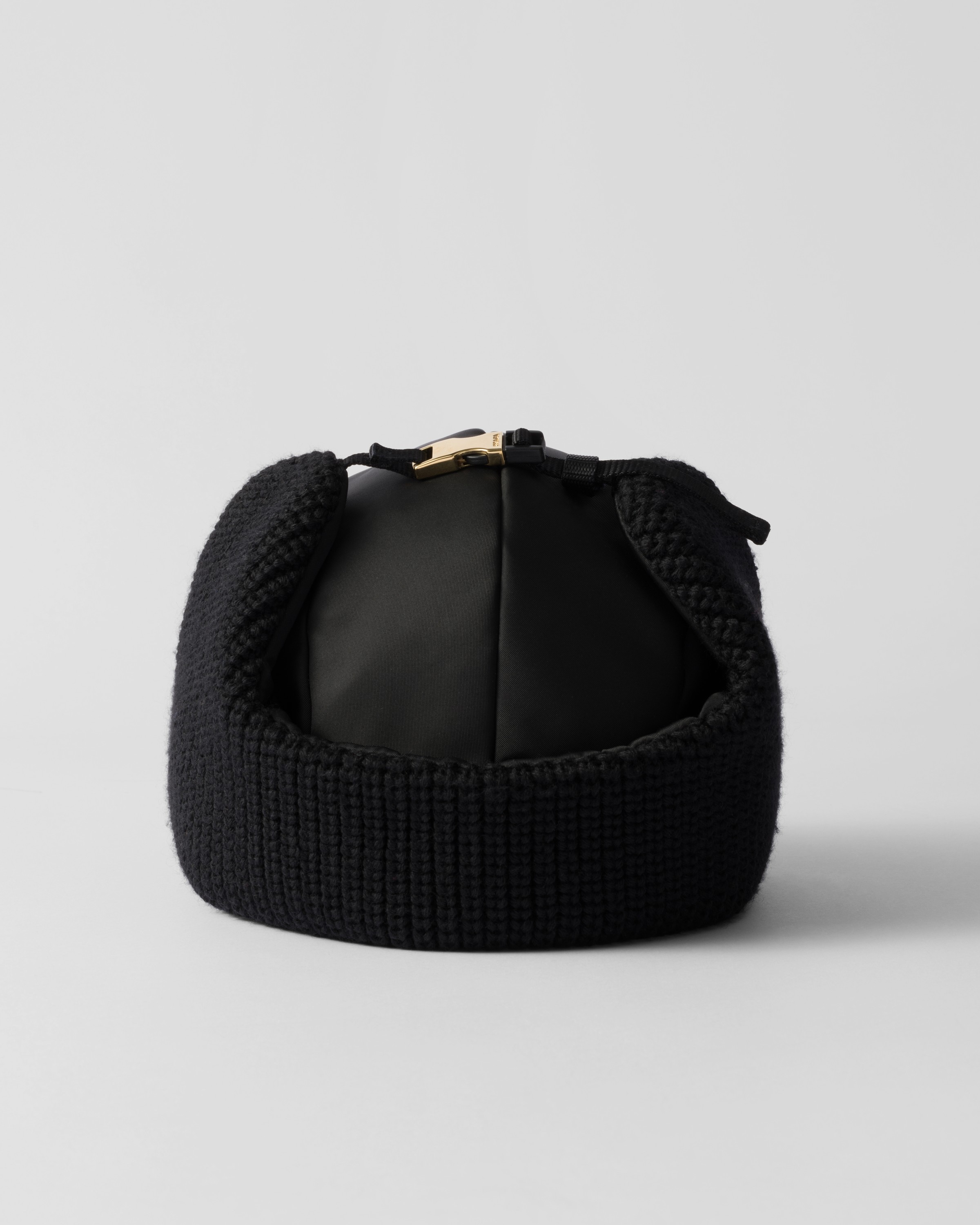 Prada Re-nylon Trapper Hat In Black