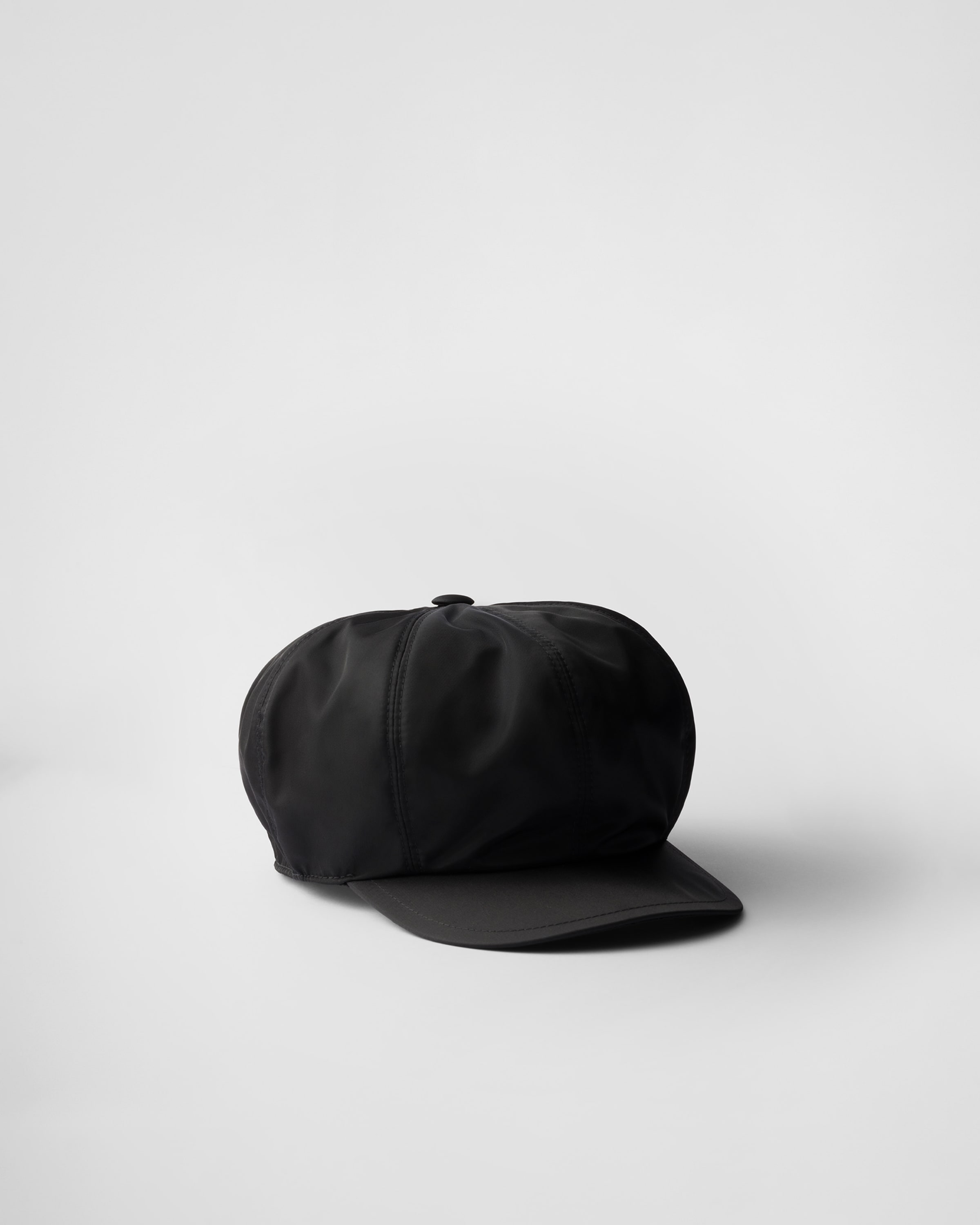 Prada Re-nylon Newsboy Cap In Black
