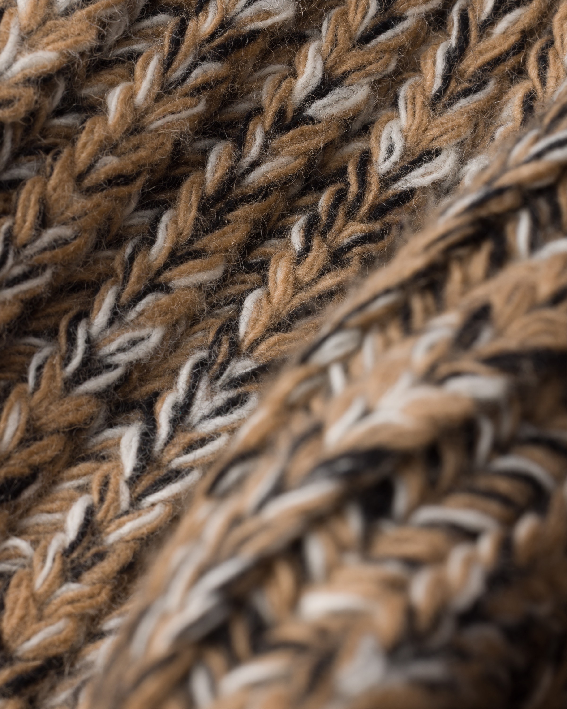Mélange knit hood