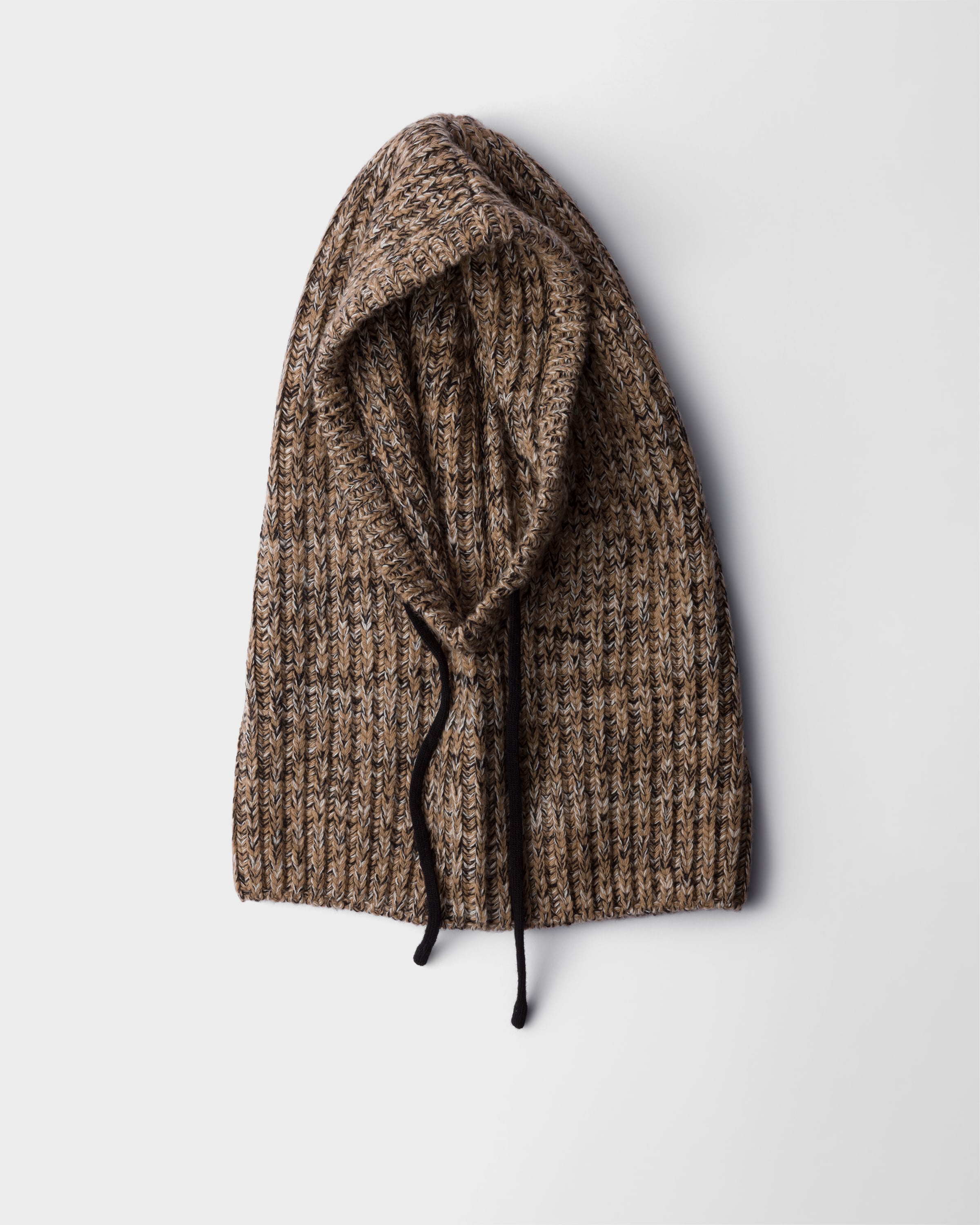 Mélange knit hood