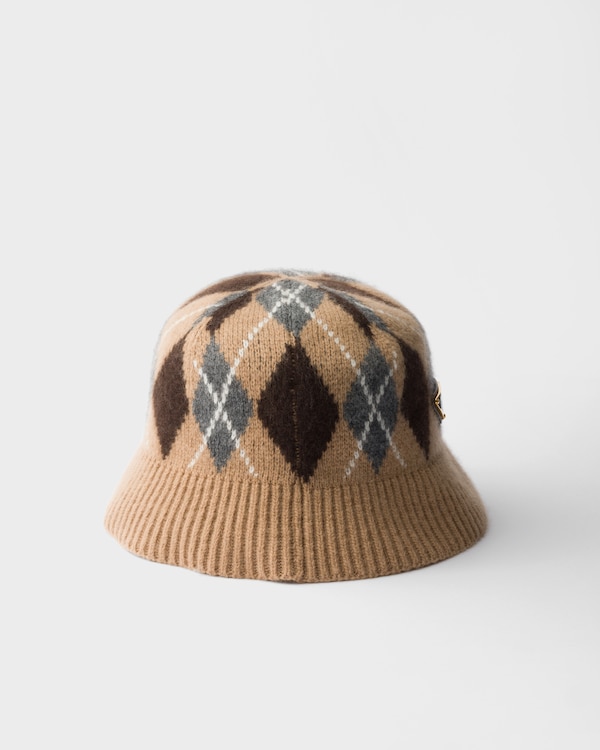 Argyle knit bucket hat Argyle knit bucket hat