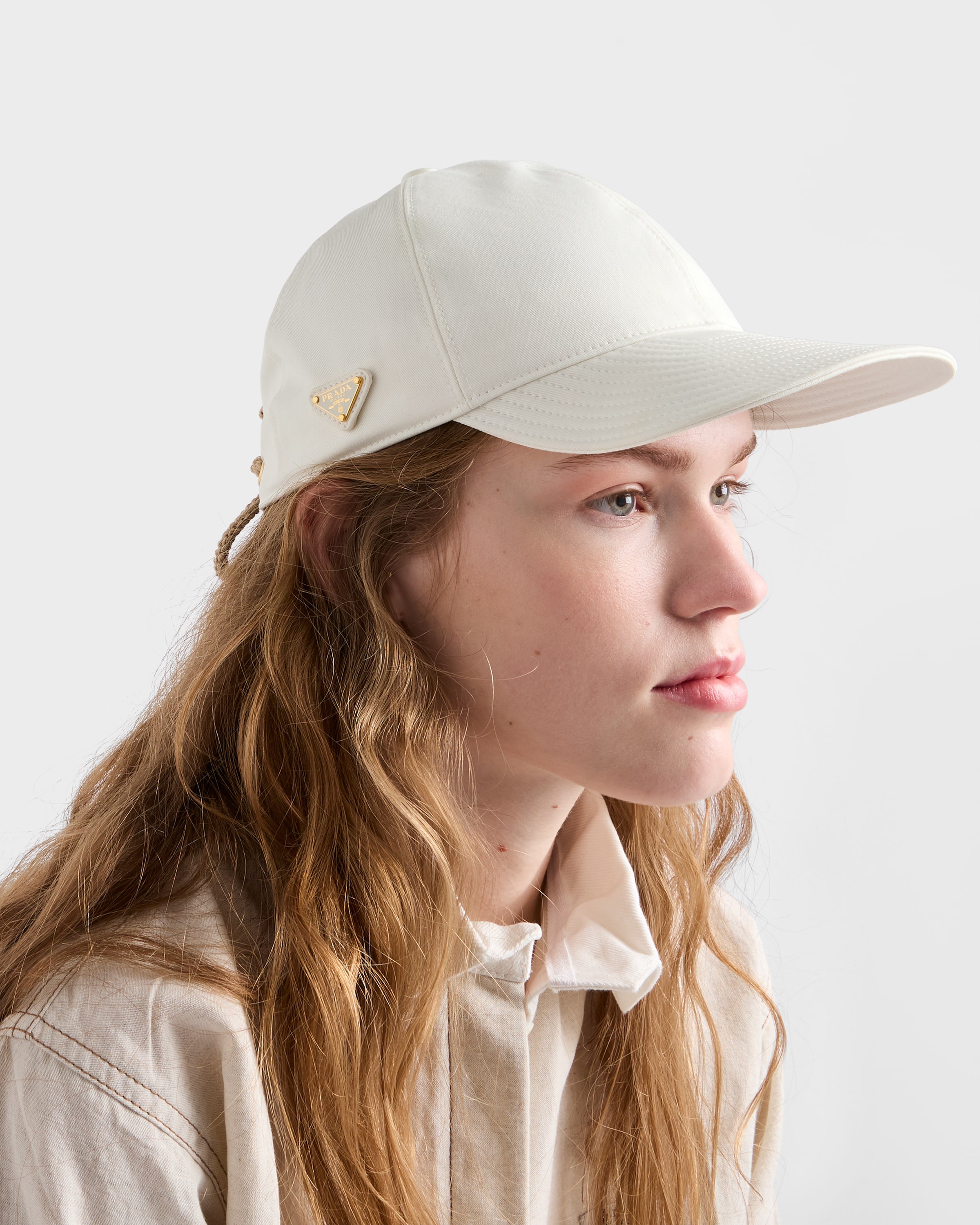 White Cotton Baseball Cap | PRADA - United States