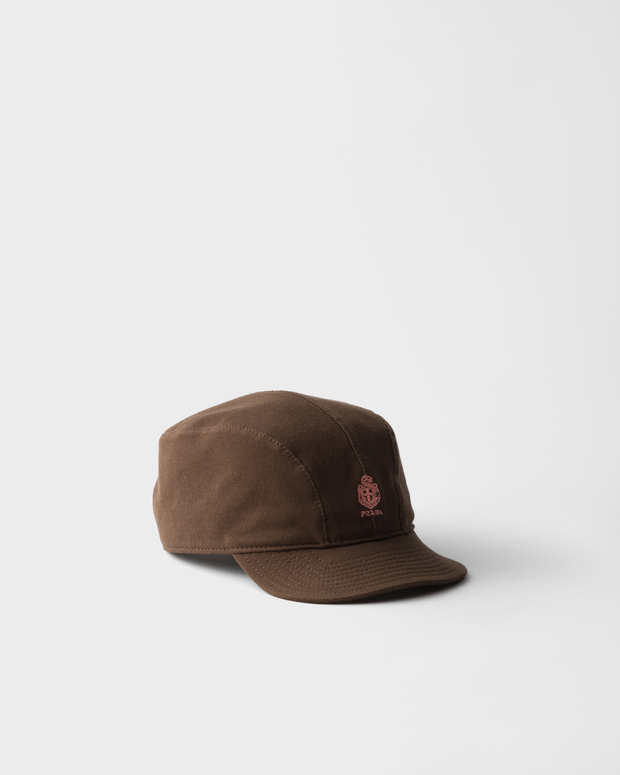 Ebony Old piqué baseball cap | PRADA - United States