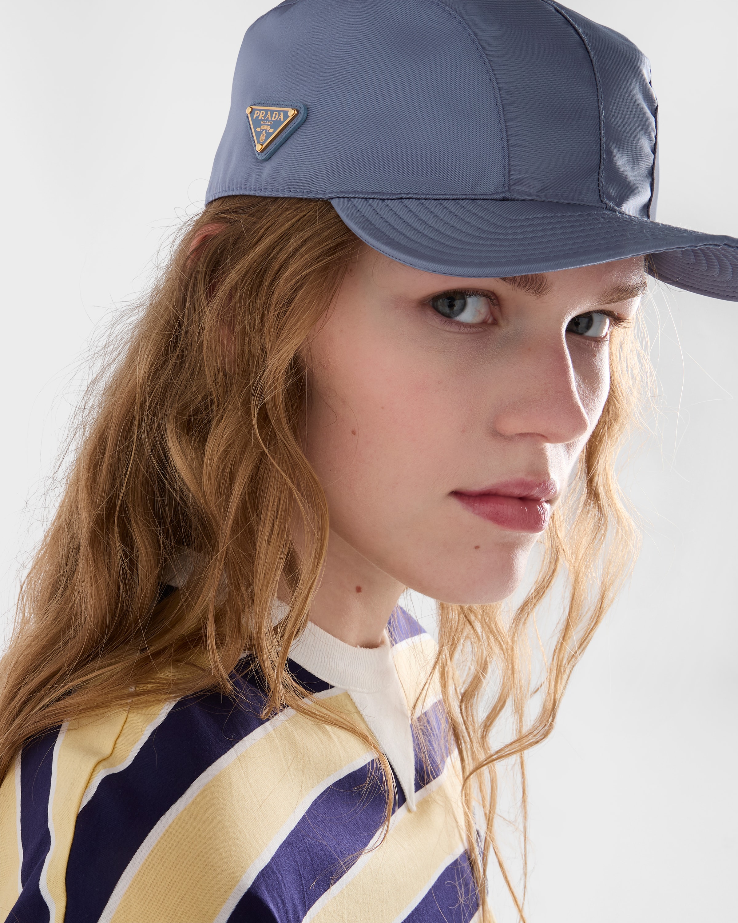 Aviation Blue Re-nylon Baseball Cap | PRADA - United States