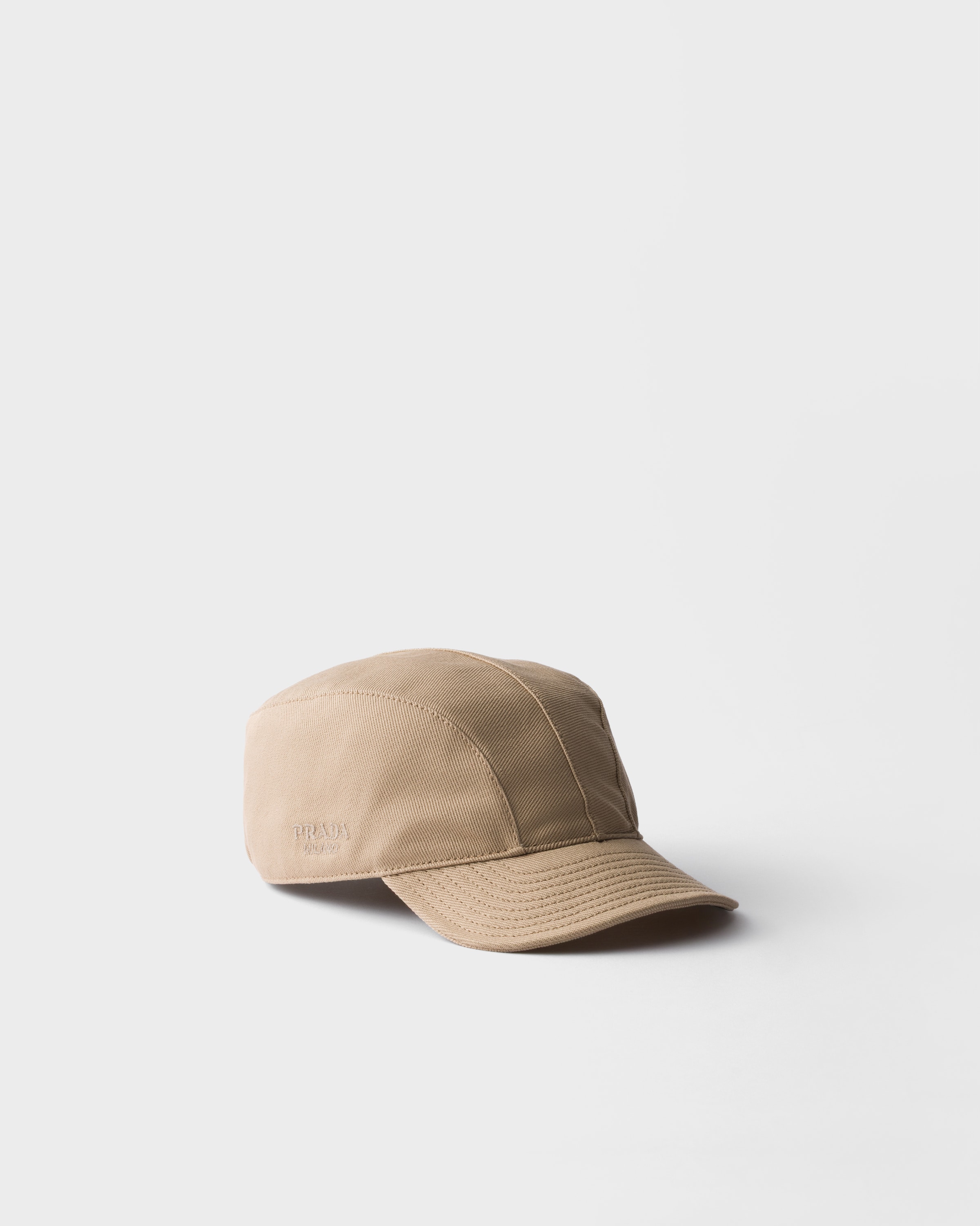 PRADA キャップ　ユニセックス　茶系　プラダ　ロゴ刺しゅう　Mサイズ　美品 Khaki Drill Baseball Cap | PRADA - United States
