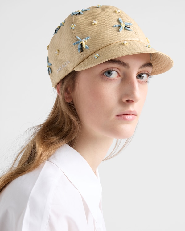 Embroidered cap - Beige/Light Blue Embroidered cap - Beige/Light Blue