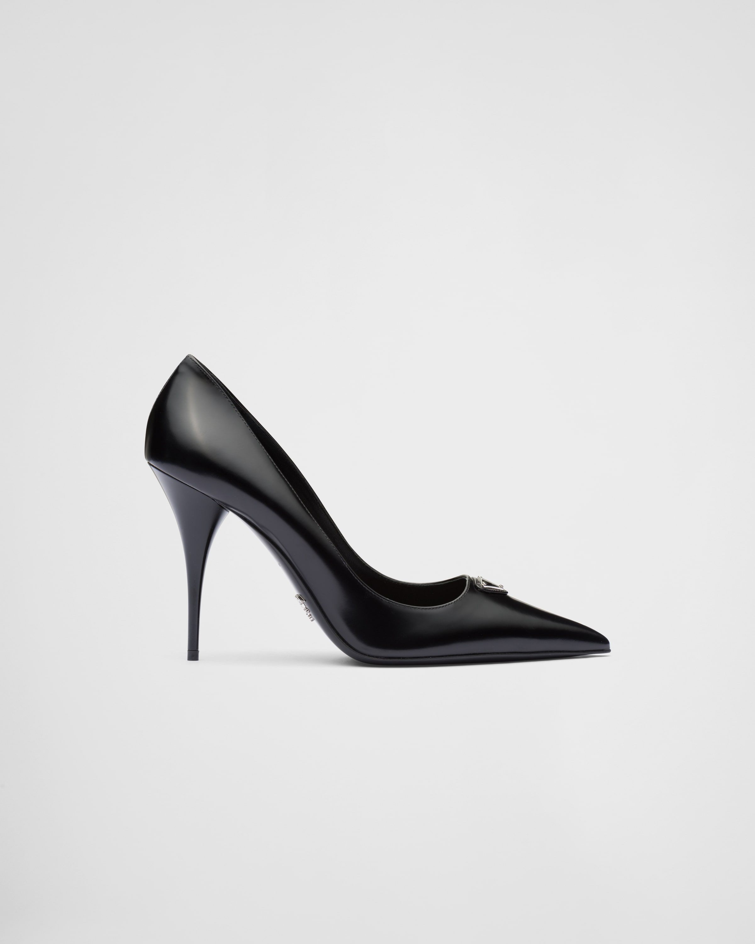 Black Brushed leather pumps | Prada