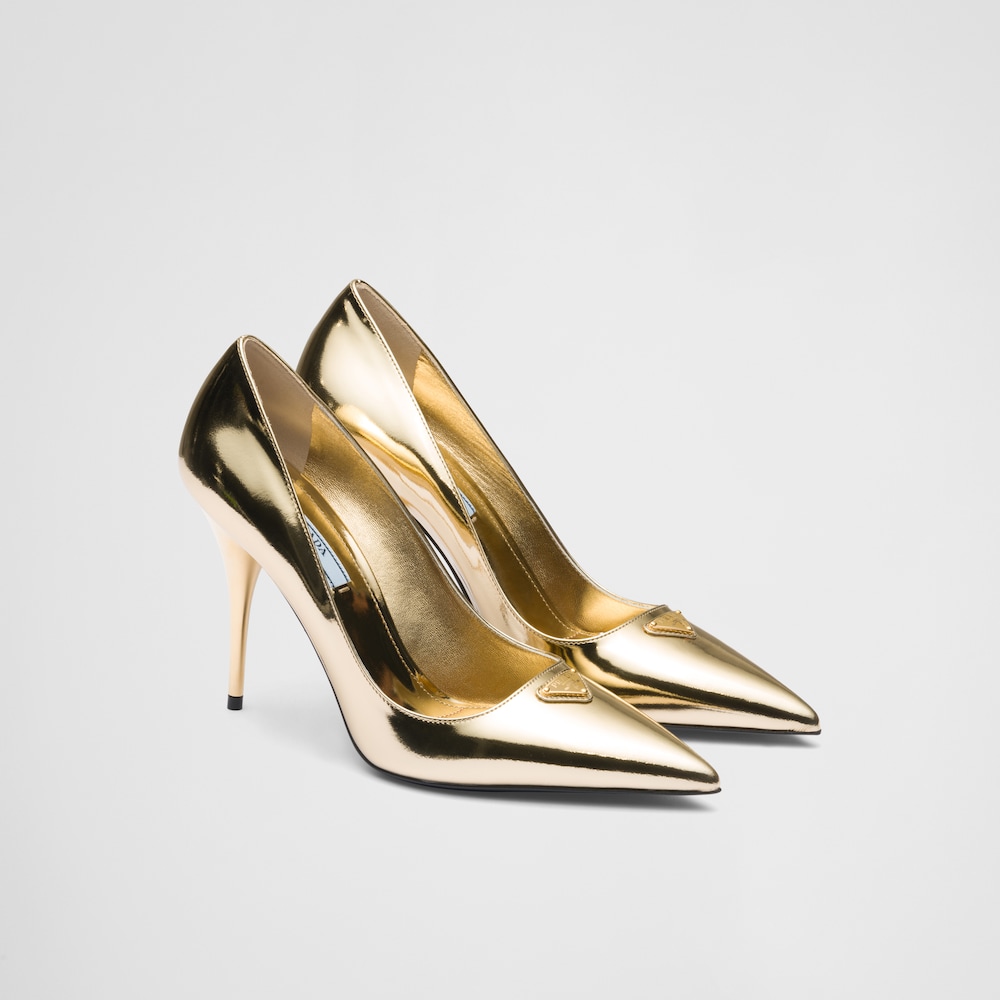 Prada Escarpins en cuir métallisé 1