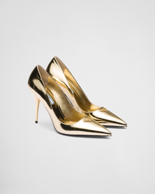 Prada Escarpins en cuir métallisé 1