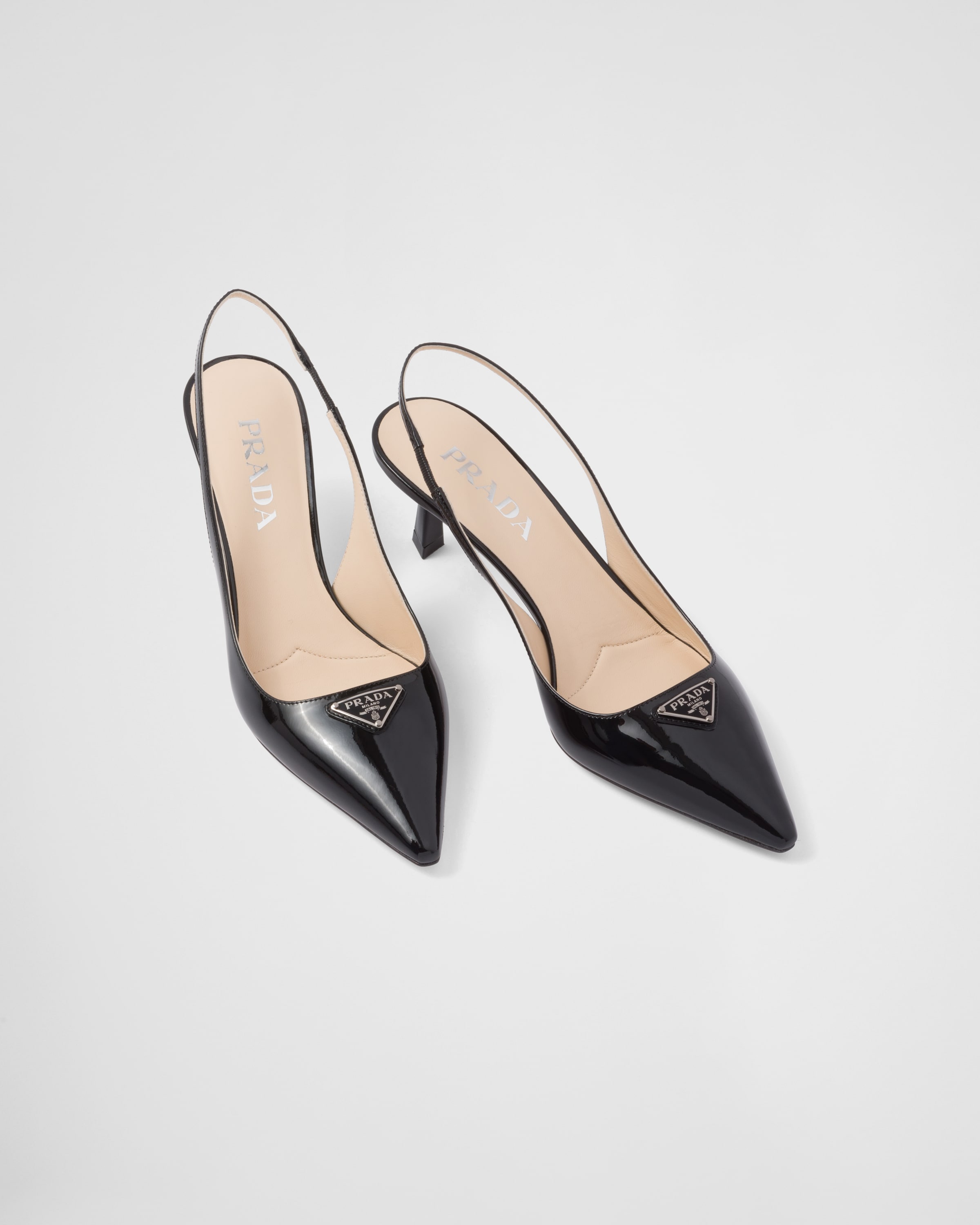 Prada patent leather slingback pumps cheap