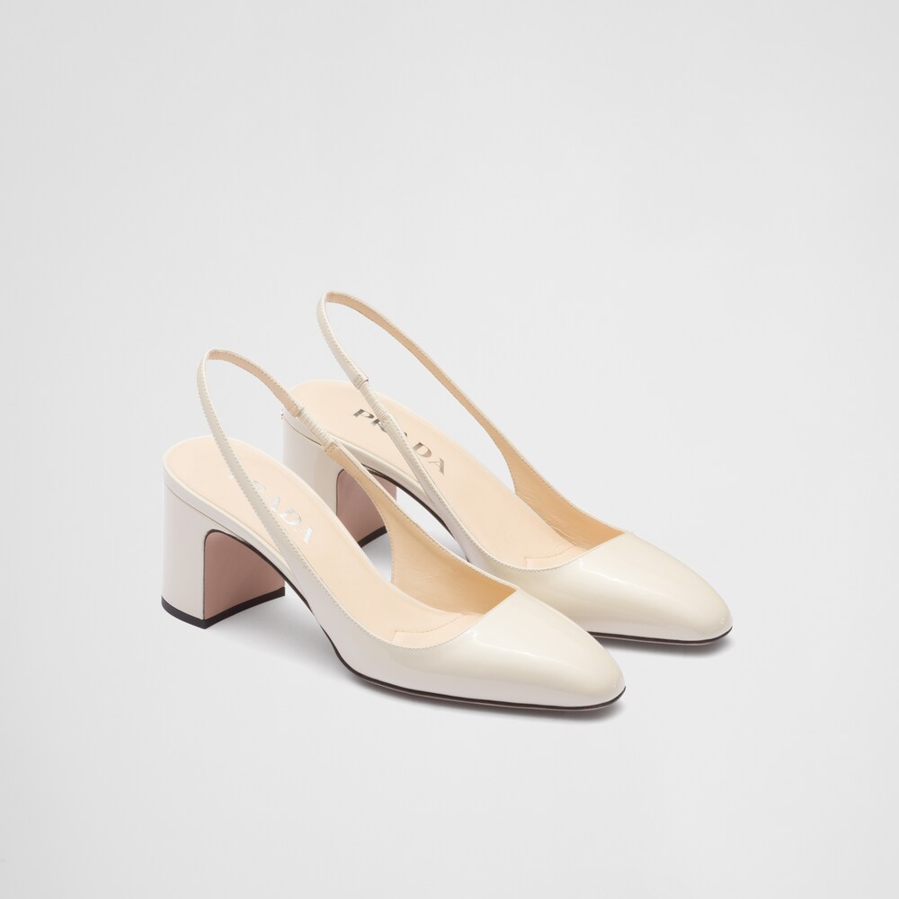 Prada Patent-leather slingback pumps 1