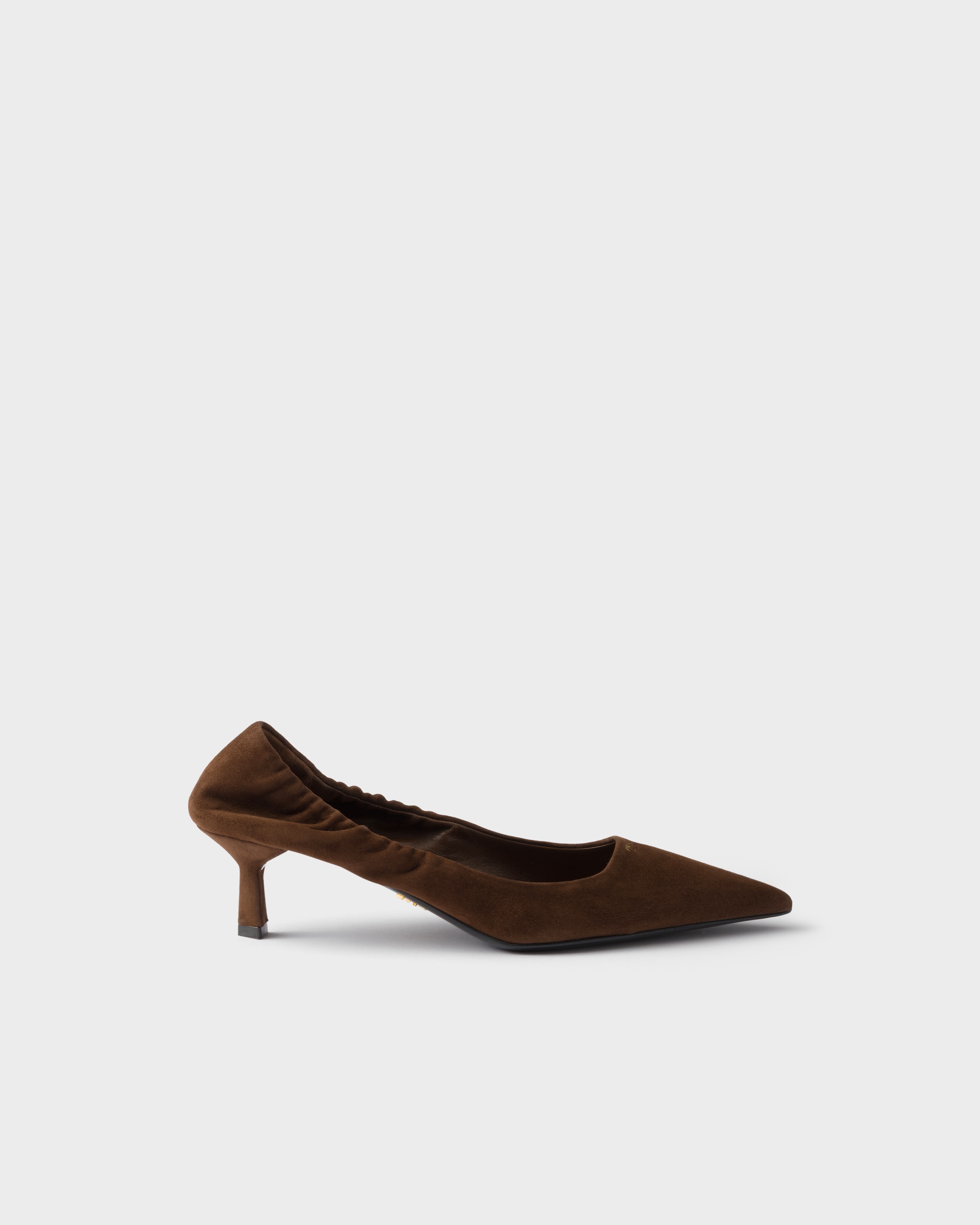 Prada Pointed-toe Suede Pumps In Brown