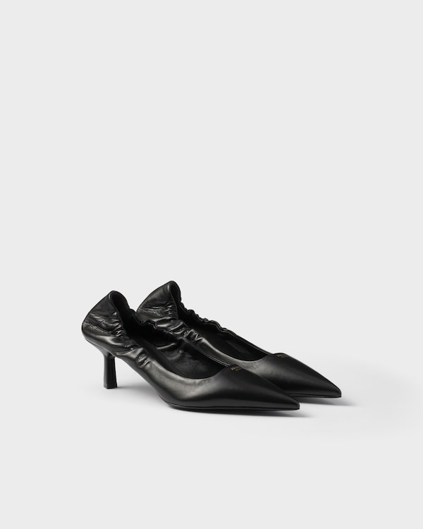 ブラック パテントレザー スリングバックパンプス | PRADA
