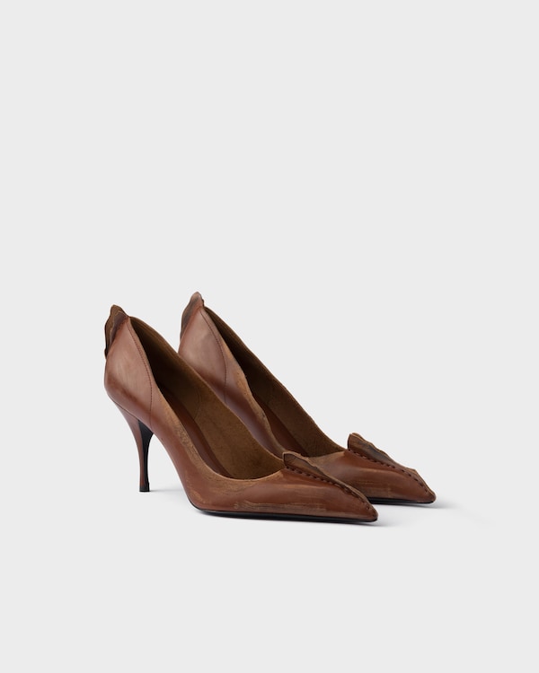 Burgundy Leather pumps | PRADA