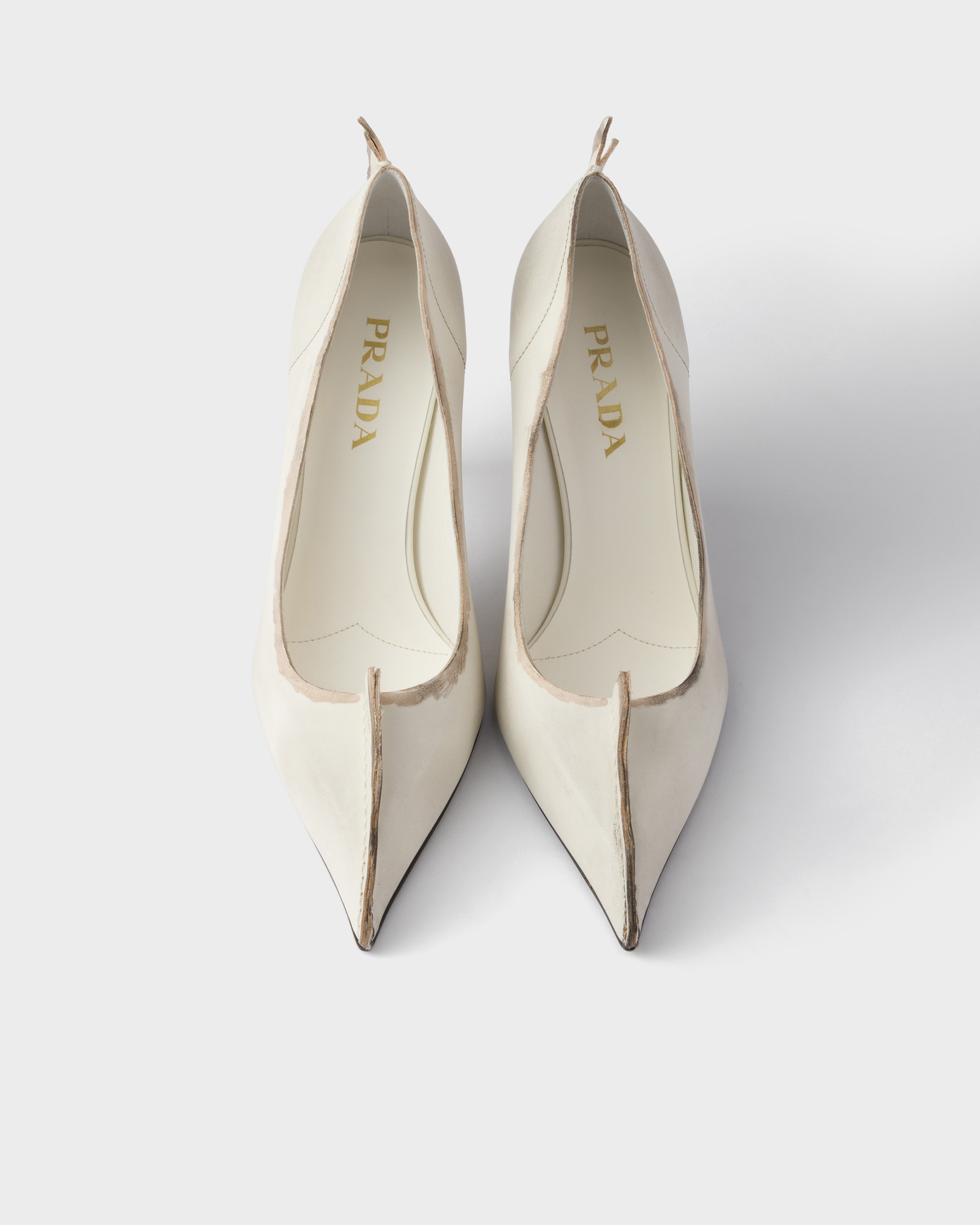 PRADA セミシアヘンシルミティスカト P192JGSOOO14XA F0002 Prada - Vernice Silver Saffiano Leather Sandal, 65mm