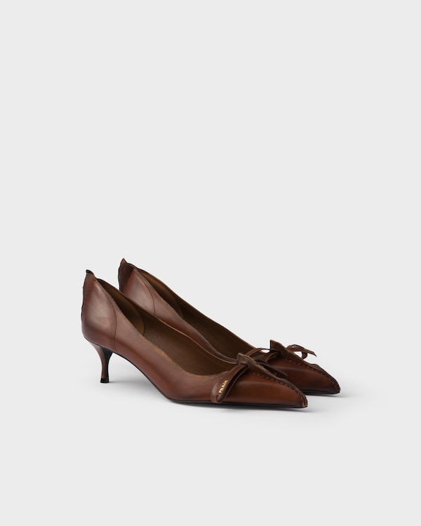 Cocoa Brown Suede pumps | PRADA