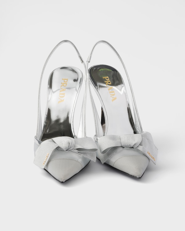 Mesh fabric slingback pumps - Silver Mesh fabric slingback pumps - Silver