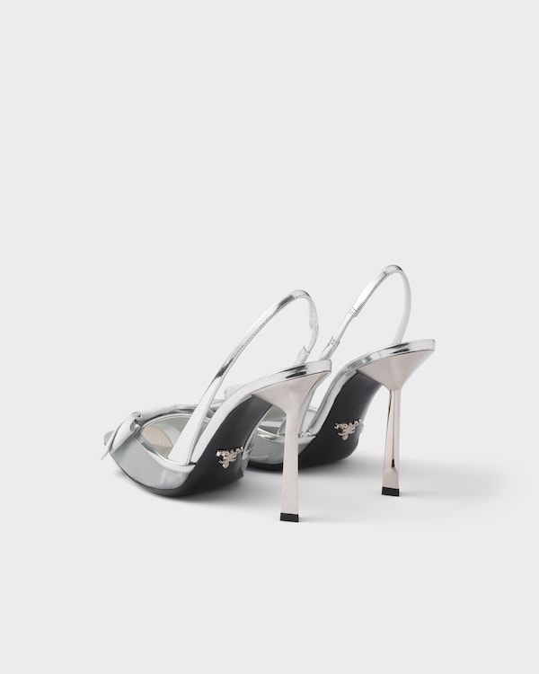 Mesh fabric slingback pumps - Silver Mesh fabric slingback pumps - Silver