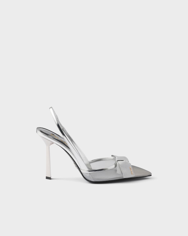 Mesh fabric slingback pumps - Silver Mesh fabric slingback pumps - Silver