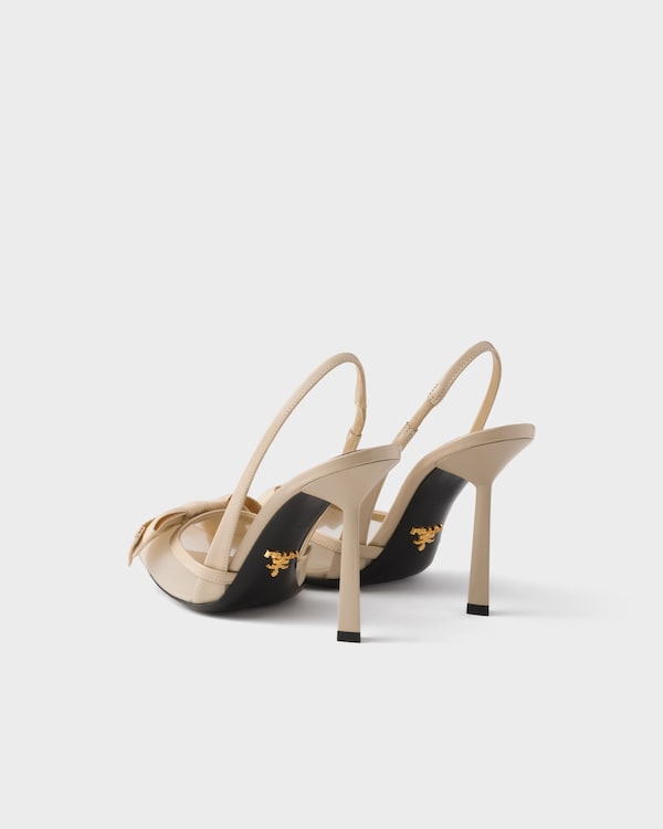 Zapatos de tacón destalonado de malla - Travertino Zapatos de tacón destalonado de malla - Travertino