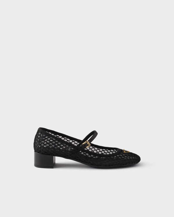 Low heel mesh fabric ballerinas - Black Low heel mesh fabric ballerinas - Black