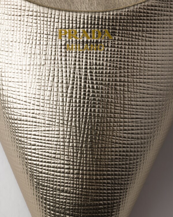 Patent Saffiano leather slingback pumps - Pyrite Patent Saffiano leather slingback pumps - Pyrite