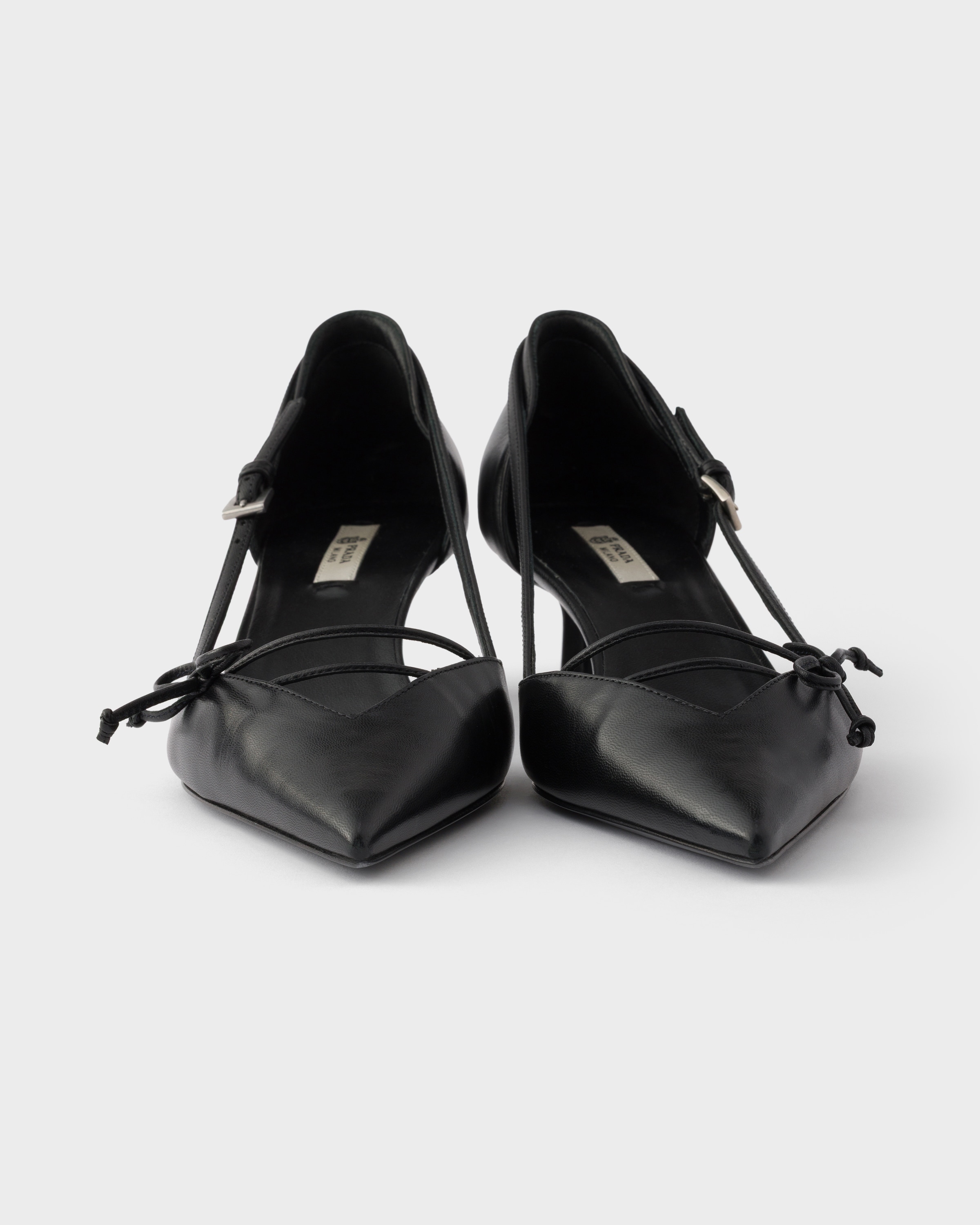 Black Open-side leather pumps | PRADA - United States