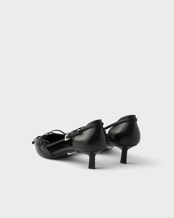 Open-side leather pumps - Black Open-side leather pumps - Black