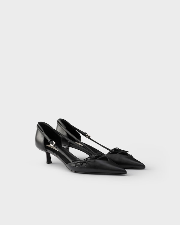 Open-side leather pumps - Black Open-side leather pumps - Black