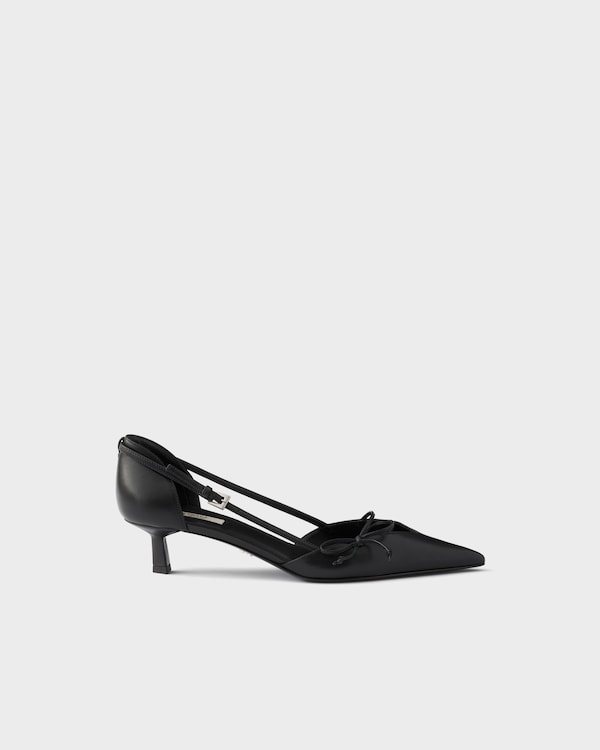 Open-side leather pumps - Black Open-side leather pumps - Black