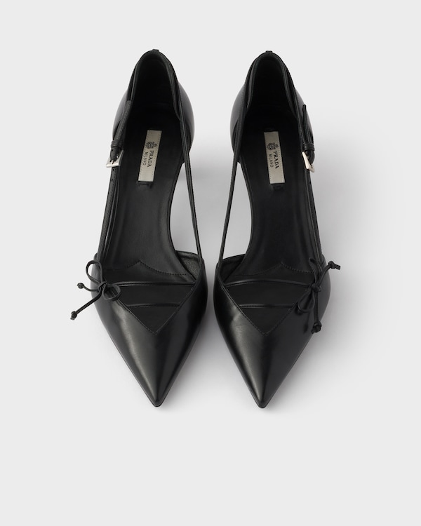 Open-side leather pumps - Black Open-side leather pumps - Black