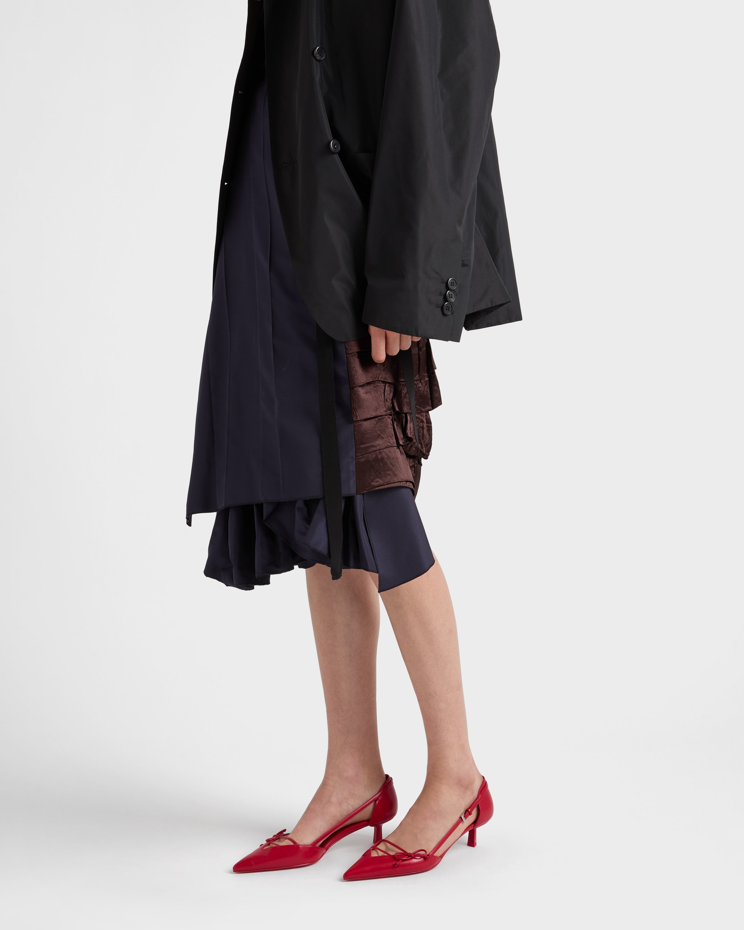 Red Open-side leather pumps | PRADA - United States