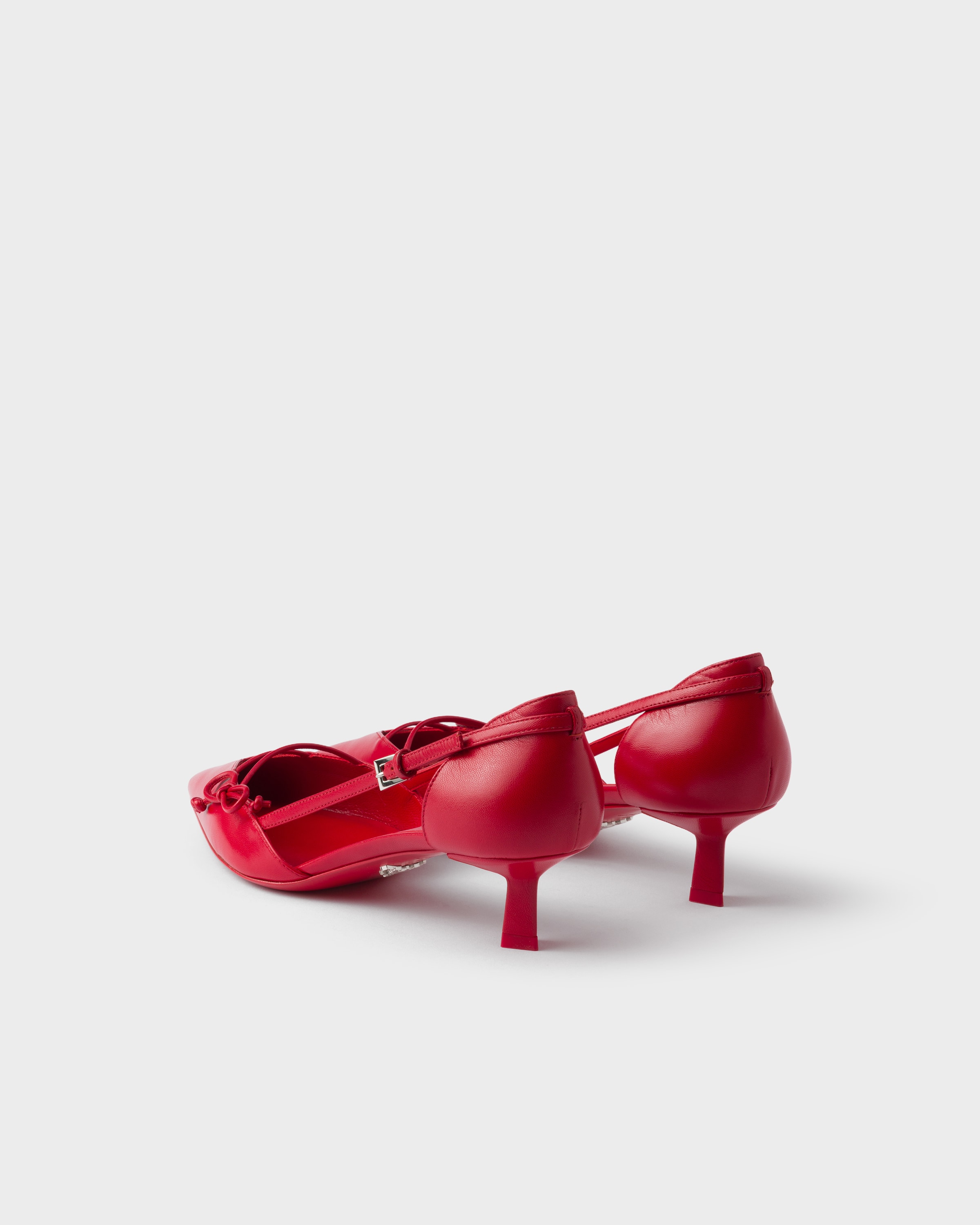 Red Open-side leather pumps | PRADA - United States