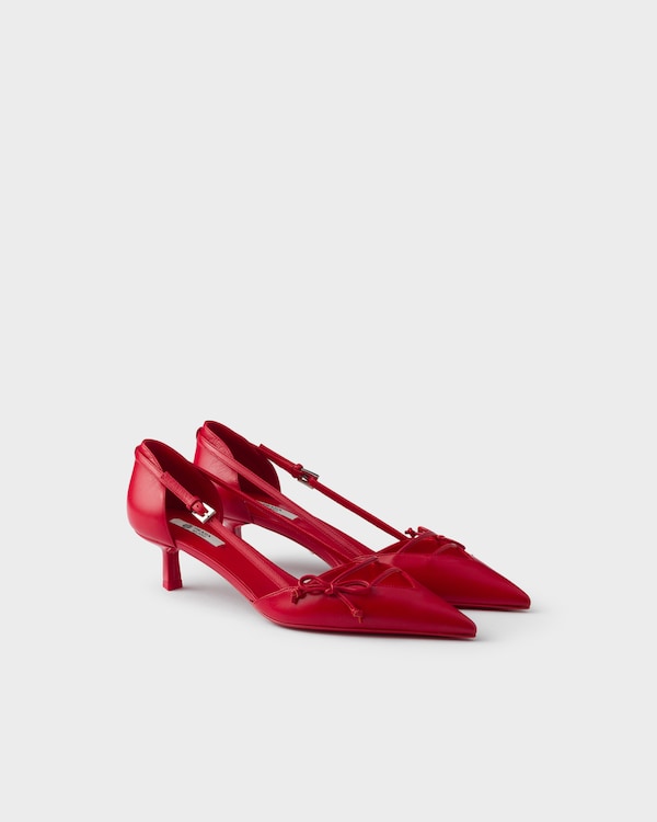 Open-side leather pumps - Red Open-side leather pumps - Red