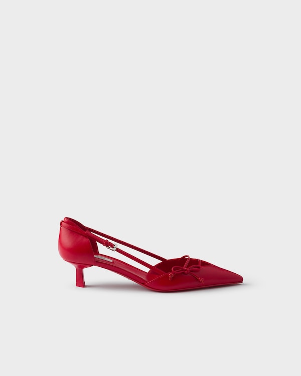 Open-side leather pumps - Red Open-side leather pumps - Red