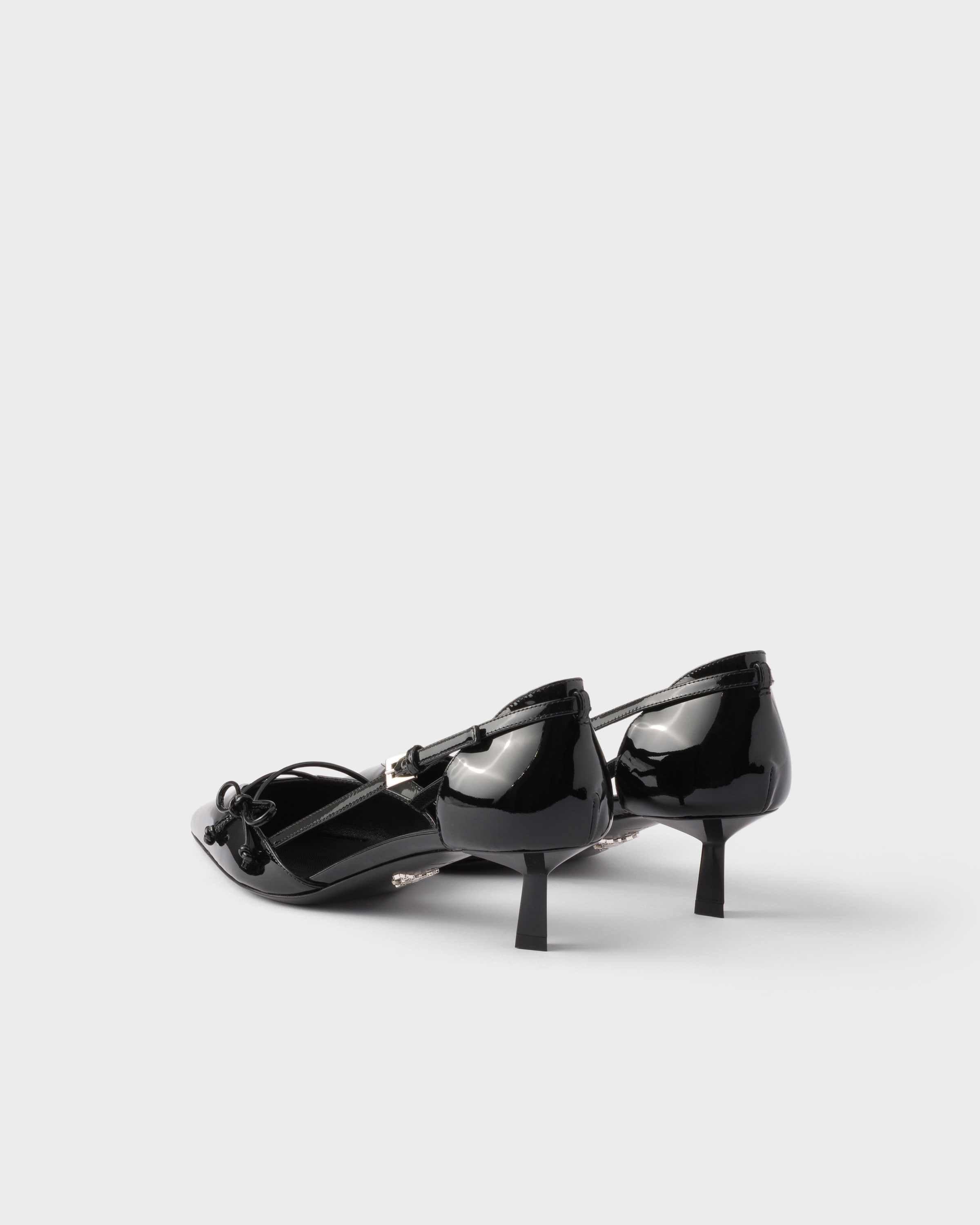 Black Open side patent leather pumps | PRADA - United States
