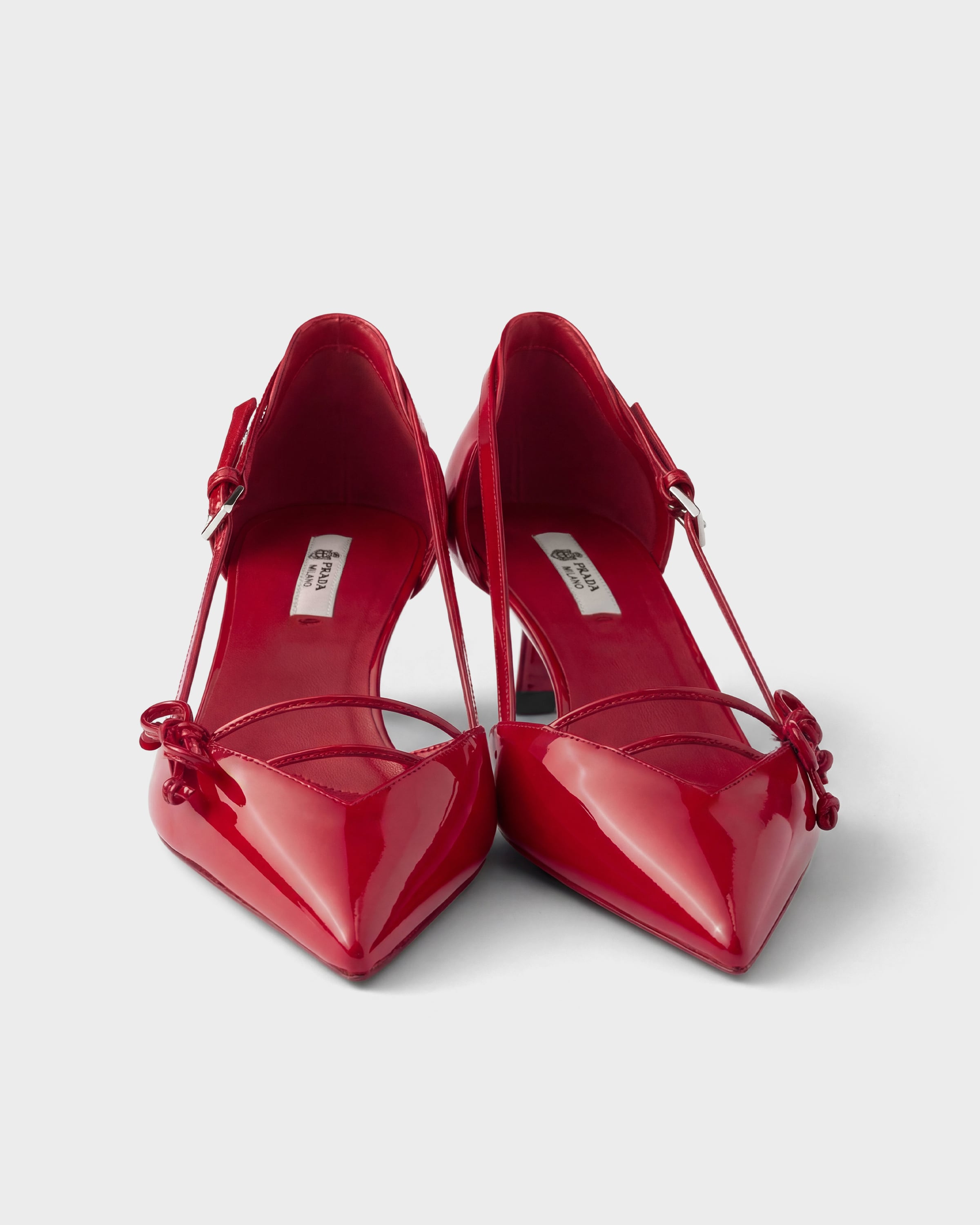 Red Open side patent leather pumps | PRADA - United States