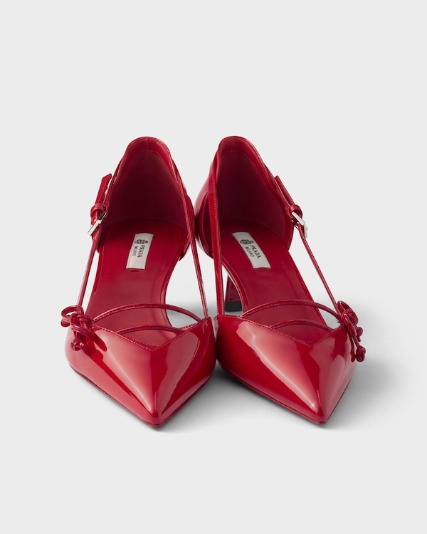Open side patent leather pumps - Red Open side patent leather pumps - Red