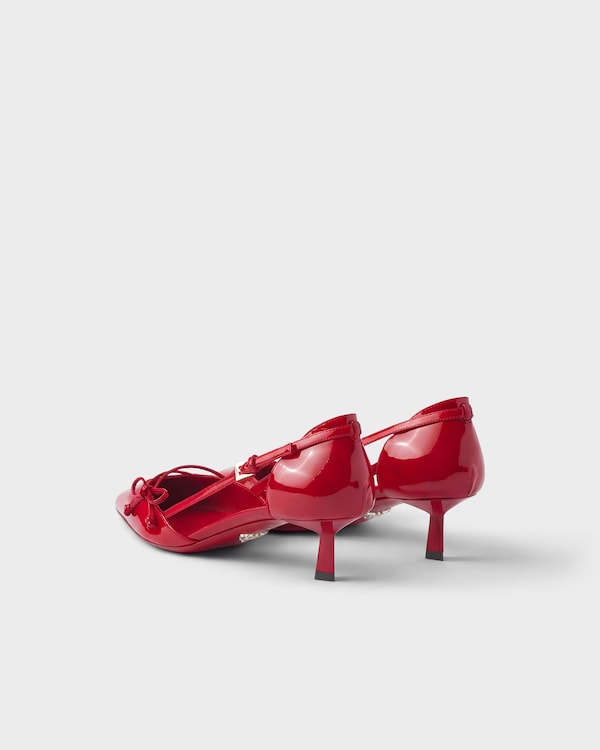 Open side patent leather pumps - Red Open side patent leather pumps - Red
