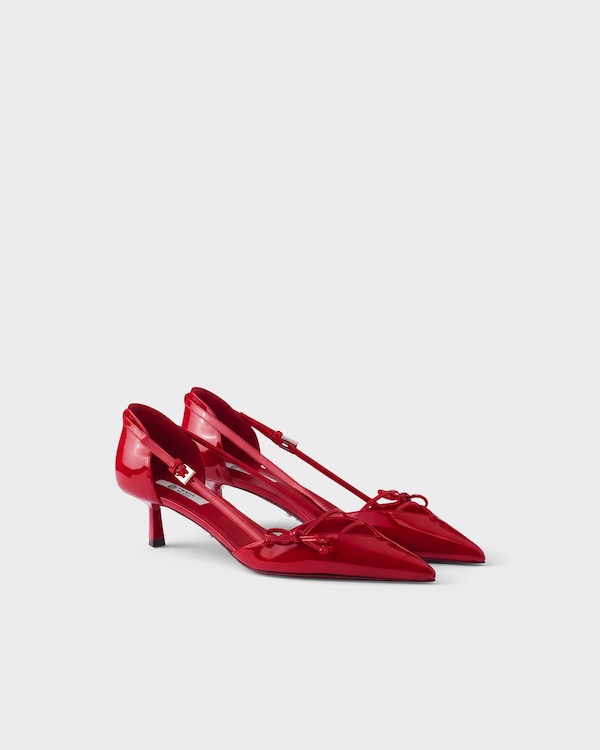 Open side patent leather pumps - Red Open side patent leather pumps - Red