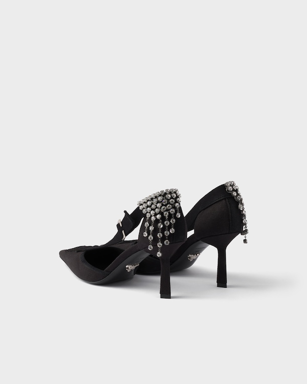 Canvas pumps with crystals - Black Canvas pumps with crystals - Black